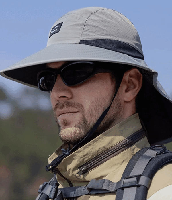 Chapeau safari anti-UV avec protection nuque – idéal pour l’aventure en plein air